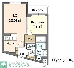 Alivis新江古田 2階1LDKの間取り