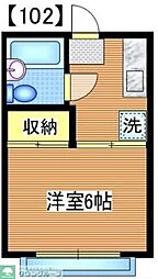 メゾン光京 1階1Kの間取り