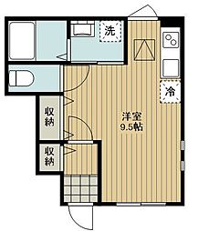 西武池袋線 ひばりヶ丘駅 徒歩2分の賃貸アパート 1階ワンルームの間取り