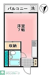 飯野ビル 4階ワンルームの間取り