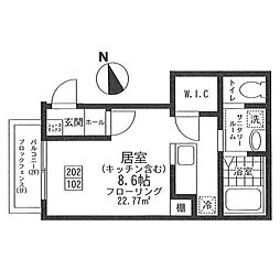 Ｅｄｄｉｅ’ｓ　Ｈｏｍｅ 1階1Kの間取り