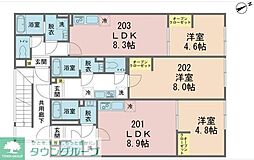カインドネス西武柳沢III 2階1LDKの間取り