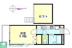 ブルーベル上井草 2階1Kの間取り