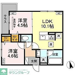 (仮称)板橋区高島平2丁目PJ 1階2LDKの間取り