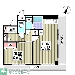 ITOハイツ 2階1LDKの間取り