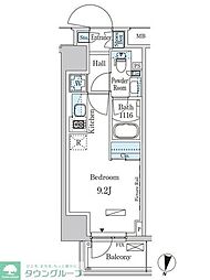パークアクシス成増二丁目 8階ワンルームの間取り