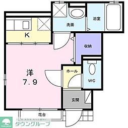 ウイステリア西台 1階1Kの間取り