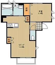 ヒバリハイム 1階1LDKの間取り