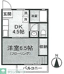 ロイヤルハイツ2 1階1DKの間取り