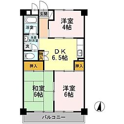 長瀬第二マンション 1階3DKの間取り