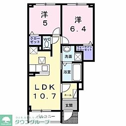 メゾン・ド・シェリ 1階2LDKの間取り