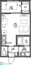 KEIAI RESIDENCE 新秋津 2階1LDKの間取り