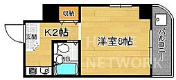 ラビスタ 2階1Kの間取り