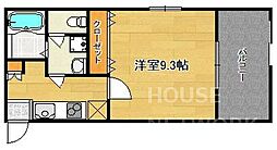 叡山電鉄叡山本線 元田中駅 徒歩13分の賃貸マンション 1階1Kの間取り