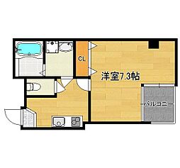 ウインダム智恵光院 2階1Kの間取り