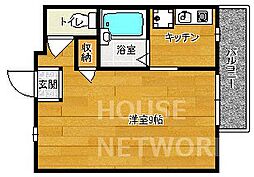 ナガオカームリー 4階1Kの間取り