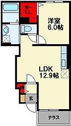 JR筑豊本線 飯塚駅 4kmの賃貸アパート 1階1LDKの間取り