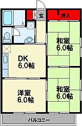 アンリシール 3DKの間取図画像