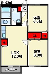 間取図画像 2LDK