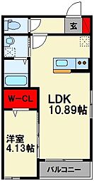 BRAVE BASE 菰田西（ブレイブベースコモダニシ） 2階1LDKの間取り