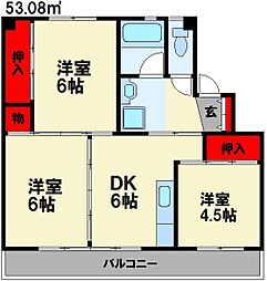 ビレッジハウス伊川 2号棟 4階/-