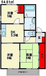 クロッカスA 3DKの間取図画像