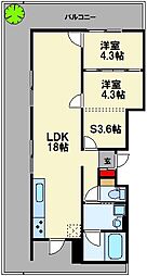 MURAづくりプロジェクト nord(ノール) 2SLDKの間取図画像