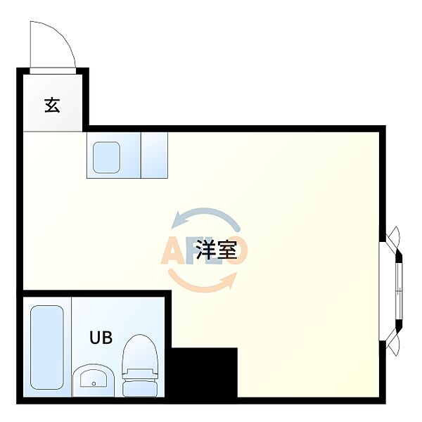 ファンターナ上本町 ｜大阪府大阪市天王寺区上本町5丁目(賃貸マンション1R・2階・13.45㎡)の写真 その2