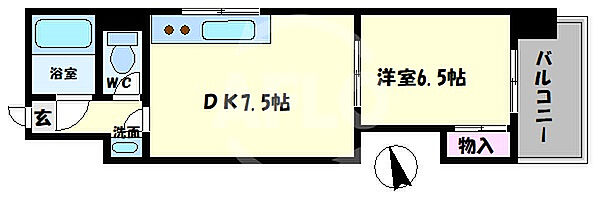 プリムローズ 402｜大阪府大阪市天王寺区六万体町(賃貸マンション1DK・4階・33.00㎡)の写真 その2