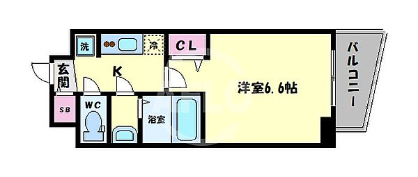 ファステート大阪城東グリッジ ｜大阪府大阪市東成区東中本2丁目(賃貸マンション1K・5階・22.35㎡)の写真 その2