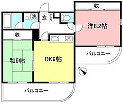 サンユーキャッスル喜多見 2DKの間取図画像