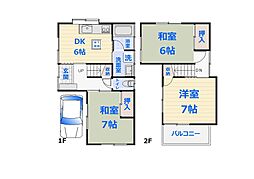 神明3　貸家 3DKの間取り