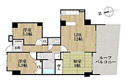 グレイス八幡 3LDKの間取図画像