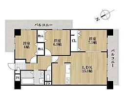 スペリアシティ名南アネックス3 3LDKの間取図画像