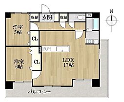 アークヒルズ入船 2LDKの間取図画像