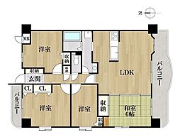 アメニティ日比野 4LDKの間取図画像