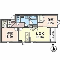 ヴォアソルテY 101 ｜ 富山県富山市西荒屋1016番地（賃貸アパート2LDK・1階・56.62㎡） その2