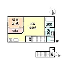 Purete’ 206 ｜ 富山県富山市秋吉新町8-11（賃貸アパート1LDK・2階・36.07㎡） その2