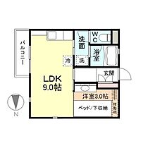 自由空間クラレ 106 ｜ 富山県富山市長附339（賃貸アパート1LDK・1階・29.81㎡） その2