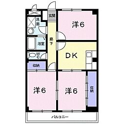 富山地方鉄道上滝線 大泉駅 バス6分 松ヶ丘下車 徒歩1分の賃貸マンション 3階3DKの間取り
