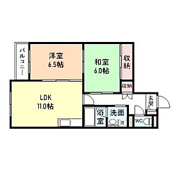 サンサーラ大町 2LDKの間取図画像