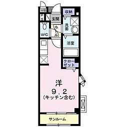 JR高山本線 速星駅 徒歩10分の賃貸アパート 2階1Kの間取り