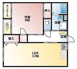 富山地方鉄道本線 越中荏原駅 バス10分 金代下車 徒歩4分の賃貸アパート 1階2DKの間取り