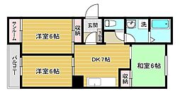 富山地方鉄道上滝線 南富山駅 徒歩23分の賃貸マンション 1階3DKの間取り