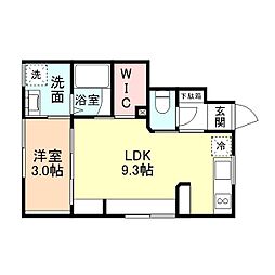 富山市向新庄町4丁目アパート 1LDKの間取図画像