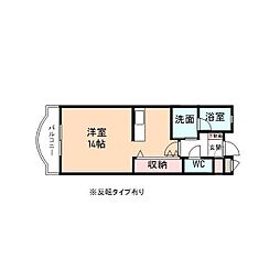 ヴァンヴェール ワンルームの間取図画像
