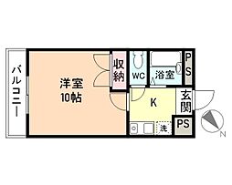 アンサンブル山室 1Kの間取図画像