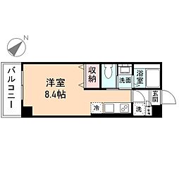 クロスシーズン愛宕 ワンルームの間取図画像