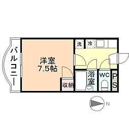 シティハイツ安野屋 1Kの間取図画像