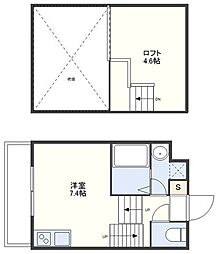 Ｔ-ＡＰ多良見ＩＣ 2階ワンルームの間取り